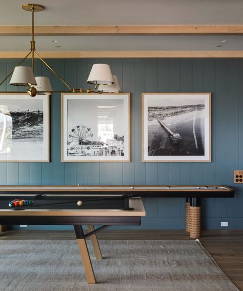 Lake House Game Room, Teen Game Rooms, Den Library, Brooke Wagner Design, Brooke Wagner, Pool Table Room, Home Game Room, Basement Inspiration, Game Room Basement