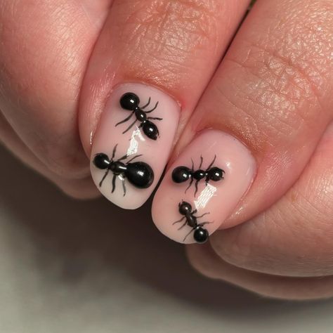 🐞🐛🪲🐜 #gelnails #3dnailart #bugnails #creativenails #buildergel #naturalnails #aznails #nailartist #phoenixnails Insect Nail Art, Bee Nail Designs, Bug Nails, Bumble Bee Nails, Unique Nail Art Designs, Festive Holiday Nails, Crackle Nails, Polka Dot Nail Designs, Color Block Nails