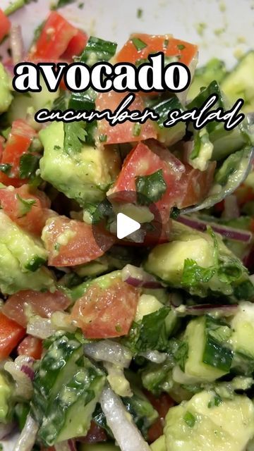 anabelle redeemer on Instagram: "avocado cucumber salad 😋🥑🍅🌿
the most perfect and refreshing side salad!

ingredients:
- 1 English cucumber
- 1/4 red onion
- handful cilantro
- 2 Roma tomatoes
- salt & pepper to taste
- juice of 2 limes
- 1 avocado

directions:
- slice cucumber, onion and tomatoes into bite size pieces and throw into a bowl. add cilantro, salt, pepper, lime juice and mix. cube up avocado and throw into salad at the end and mix with the other veggies
- serve with your favorite meals and enjoy! ✨

#avocado #avocadolover #avocadosalad #salad #salads #saladideas #saladrecipes #sidesalad #healthy #healthyfood #healthyrecipes #healthyeating #healthymeals #cleaneats #recipe #recipes #recipeshare #recipeoftheday #recipeideas #recipevideo #recipereels #food #foodstagram #foodbl Avocado Cucumber Tomato Salad, Avocado Cucumber Salad, Cucumber Tomato Avocado Salad, Cucumber Onion, Cucumber Avocado Salad, Avocado Cucumber, Cucumber Tomato Salad, Favorite Meals, English Cucumber