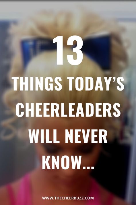 We listed 13 things today's cheerleaders will never know, like the cheer hair poofs, original Senior Elite, Cheetahs & Smoed athletes, the makeup and much more! Cheer Picture Poses Individual Football, Cheer Nails Cheerleading, Cheer Comp Makeup, Sideline Cheer Hairstyles, Cheer Practice Hairstyles, Competition Cheer Words, Cheer Makeup High School, Cheerleader Makeup Ideas, Cheer Competition Hair