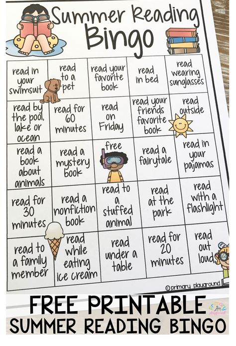 Free Printable Summer Reading Bingo Summer Reading Bingo, Summer Reading Activities, Reading Bingo, Summer Bingo, Summer Reading Challenge, Summer Reading Program, Summer Learning, Reading Program, Reading Challenge