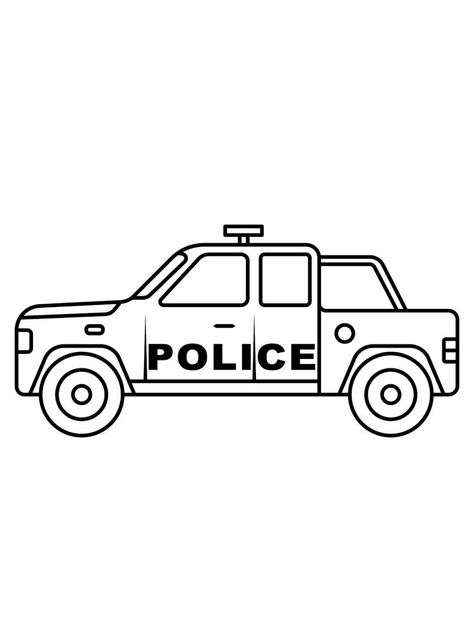 How To Draw A Police Car, Police Car Coloring Pages Free Printable, Police Car Drawing Easy, Car Simple Drawing, Police Car Craft, Police Car Drawing, Police Car Coloring Page, Van Drawing, Kids Police Car