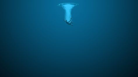 artwork of person drowning digital art #minimalism #underwater #blue #water #artwork #2K #wallpaper #hdwallpaper #desktop Underwater Wallpaper, 2560x1440 Wallpaper, Ocean Wallpaper, Under Water, Deep Water, Simple Backgrounds, Wallpaper Downloads, Blue Wallpapers, Deep Sea