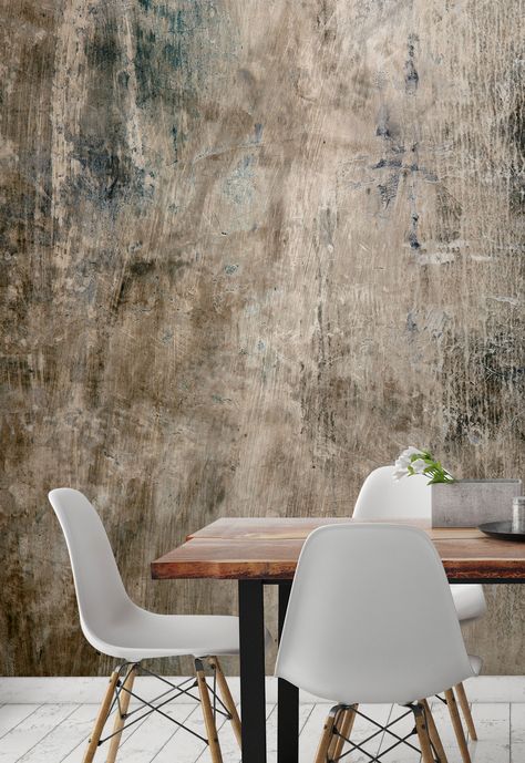 Concrete Look Wallpaper, Grey Tone Bedroom, Wallpaper And Wood, Trendy Dining Room, Brick Effect Wallpaper, Marble Effect Wallpaper, Wallpaper Brick, Industrial Wallpaper, Concrete Wallpaper