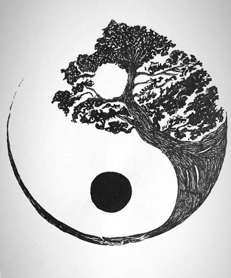 Voll Arm-tattoos, Jing Y Jang, Yin Yang Art, Yin Yang Tattoos, Muster Tattoos, Tree Of Life Tattoo, Dark Art Tattoo, Tattoo Style Drawings, Small Tattoos For Guys