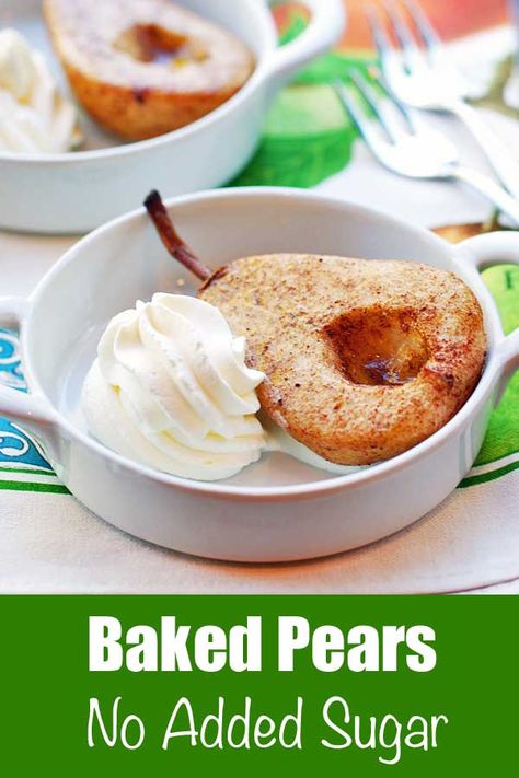 Low Calorie Pear Desserts, Low Carb Pear Dessert Recipes, Pear Recipes Low Carb, Baked Pear Dessert, Keto Pear Dessert Recipes, Keto Pear Recipes, Baked Pears Recipe Desserts, June Desserts, Baked Pears Recipe