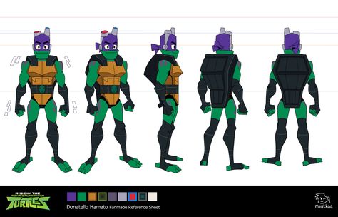 Rottmnt Character Study, Donatello Reference, Rottmnt Donatello Reference, Rottmnt Height Chart, Rottmnt Donnie Sketch, Donatello Rise Of The Tmnt, Rise Donnie Reference, Rottmnt Art Study, Donnie Rottmnt References