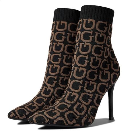 New Guess Tears Monogram Knitted Ankle Boots Booties Black/Tan Logo 6 Stiletto Guess Knit Boots Stand Tall On A High Stiletto Heel With Monogram Pattern. Color: Brown/Black Pointed Toe Pull-On Style Monogram Pattern Stretch-Design High Stiletto Heel Brand New Without Tags. Nwot Feel Free To Make Reasonable Offers!! (Please Remember Poshmark Takes 20%) Same Or Next Day Shipping Check Out My Closet To Find More Great Items! Bundle To Save In Shipping New To Poshmark? Use My Code Qafinds To Get $10 Dark Brown Leather Boots, Almond Toe Boots, Pointy Boots, Guess Boots, Open Toe Boots, Black Riding Boots, Zipper Heels, Knit Boots, Monogram Pattern