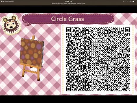 Qr code autumn circle grass animal crossing Acnl Paths, Story Of Seasons, Acnl Qr Codes, Motif Acnl, Tiles Designs, Tumblr App, Ac New Leaf, Starry Night Painting, Happy Home Designer