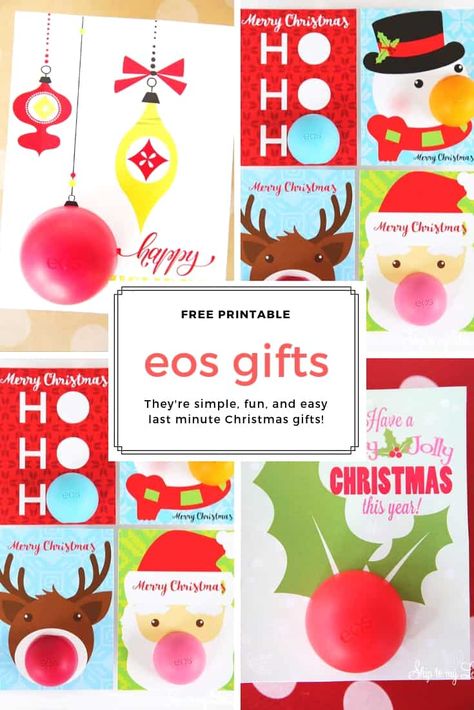 I love how cute these EOS Lip Balm Christmas gifts are! So easy to print off the card and add an EOS lip balm for a fun gift. #Christmas #printables Eos Christmas Gift Ideas, Eos Christmas Printable Free, Eos Lip Balm Christmas Printable, Eos Lip Balm Gift Ideas, Lip Balm Christmas Gift Ideas, Lip Balm Gift Ideas, Chicken Entree, You're The Balm, Diy Favors