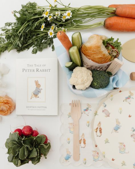 Peter Rabbit Party Decorations Table Settings, Peter Rabbit Garden Birthday Party, Peter Rabbit Easter Table, Bunny Garden Party, 1st Birthday Peter Rabbit, Peter Rabbit Picnic, Vintage Peter Rabbit Birthday Party, Peter Rabbit Easter Decor, Peter Rabbit Party Ideas