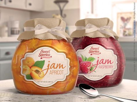 Fruit Jam Packaging Design, Jam Labels, Jam Packaging, Homemade Recipe Books, Jam Label, Homemade Jams, Cube Cake, Mango Jam, Jar Packaging