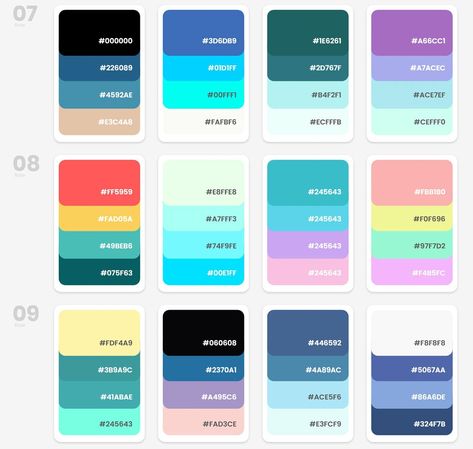 Microsoft Color Palette, Infographic Color Palette, Color Palette Colour Schemes, Palette Colour Schemes, Notebooks Ideas, Mixing Paint Colors, Instagram Design Layout, Color Design Inspiration, Hex Color Palette