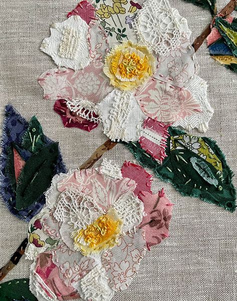 Slow Stitching Kits - On Sale Now Slow Stitch Pillow, Slow Stitch Flowers, Slow Stitching Ideas Hand Embroidery, Slow Stitching Textile Art, Slow Stitching Ideas, Slow Stitching Projects, Colchas Country, Slow Sewing, Textile Art Embroidery