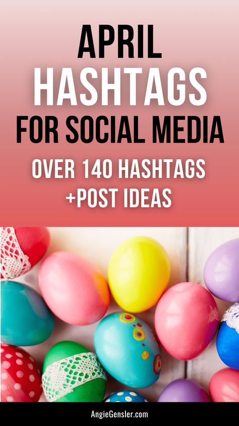 Wondering what hashtags to use on social media in April? This complete list of hashtags will provide you with over 140 popular hashtags to use on Instagram throughout April. These hashtags can also work on other social media channels like Twitter, Facebook, LinkedIn, and TikTok. #socialmediamarketing #instagramhashtags #angiegensler April Hashtags, List Of Hashtags, Popular Hashtags, World Health Day, Earn Money Blogging, Social Media Content Calendar, Dancing Day, Instagram Hashtags, Blog Traffic