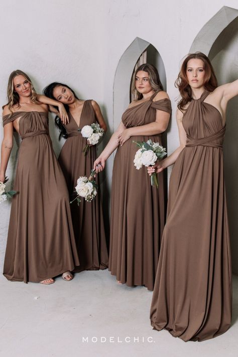 Bridesmaids Dresses - 99 Ways To Style	Gorgeous infinity dresses - available in over 120 colours across 3 fabrics. Bridesmaid Infinity Dress, Multiway Bridesmaid Dress, Infinity Dresses, Infinity Dress Bridesmaid, Model Chic, Perfect Bridesmaid Dress, Wedding Shopping, Infinity Dress, Wedding Vision