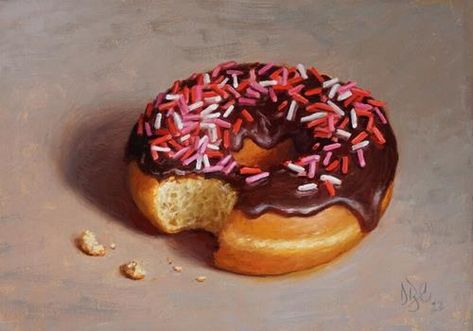 DPW What's New - Affordable Original Fine Art and Artist Websites Donut Painting, Donut With Sprinkles, Candy Art, Food Painting, Donut Glaze, Donut Shop, Gcse Art, Handmade Beauty Products, Color Pencil Art