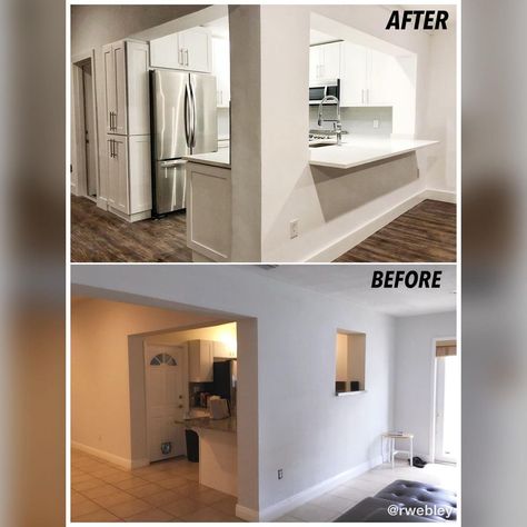 Passthrough Window Kitchen, House Before And After, Drop Ceiling, Tall Cabinet, Miami Design, Kitchen Window, Kitchen Design Small, Open Up, Small Kitchen