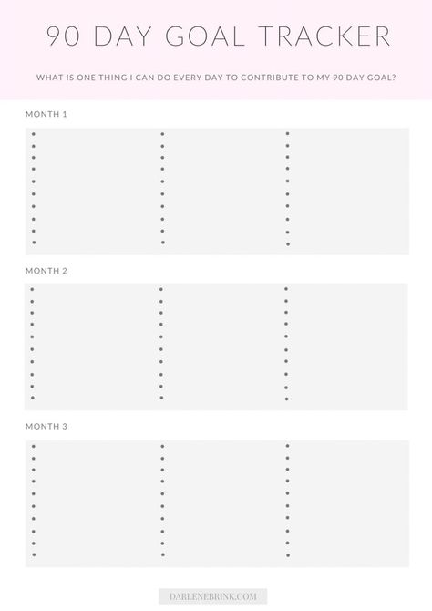 How to Set 90 Day Goals | Darlene Brink 90 Day Tracker, 90 Day Goals, Weekly Goal Setting, Goals Monthly, Learning Adobe Illustrator, Goal Setting Template, Yearly Goals, Weekly Goals, Monthly Goals