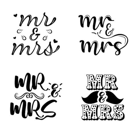 Handgezeichneter stil mr und mrs schrift... | Premium Vector #Freepik #vector #typografie-design #hochzeitsset #hochzeitsfahne #herr-frau Letter Ideas, Mr Und Mrs, Mr Mrs, Drawing Ideas, Premium Vector, Quick Saves, Design