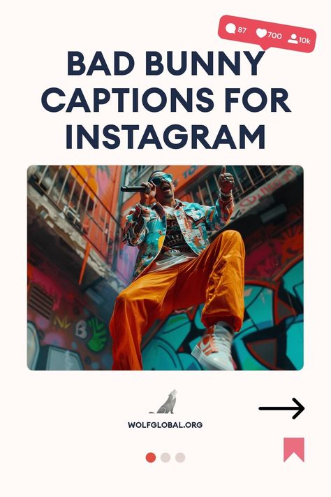 Graphic promoting "Bad Bunny Captions for Instagram" featuring a man performing on stage.
An infographic with checklist phrases inspired by Bad Bunny, including calls to action and a website link.
Smiling woman with laptop, social media icons, and promotion for Instagram engagement pod service. Bad Bunny Instagram Captions, Bad Bunny Captions, Bunny Instagram, Bunny Quotes, Clever Captions, Perfect Captions, Caption For Yourself, Captions For Instagram, Bad Bunny