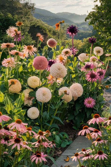 Plant these coneflower varieties for a colorful fall garden that attracts bees and butterflies. #Coneflowers #PollinatorGarden Flowers For Fall, Traditional Garden Design, Lake Landscaping, Fall Flowers Garden, Flower Garden Plans, Garden Water Fountains, Bees And Butterflies, Backyard Plants, Attract Pollinators