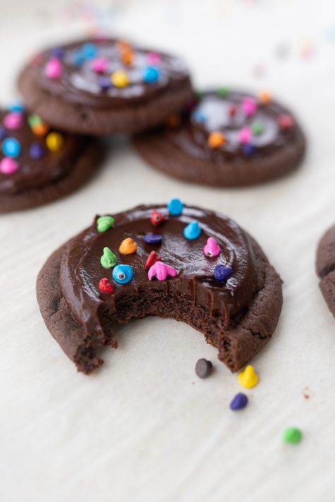 Crumbl Cookies Cosmic Brownie Recipe (Small Catering Size) - Cookies for Days Fudge Ganache, Cosmic Brownie Cookies, Crumbl Cookie Recipe, Small Batch Sugar Cookies, Pillsbury Sugar Cookie Dough, Pillsbury Sugar Cookies, Cosmic Brownies, Chocolate Ganache Frosting, Cinnamon Roll Cookies