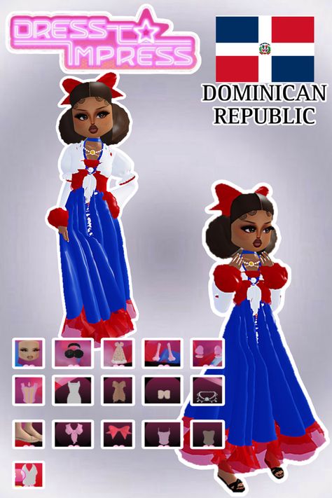 • 🏵️ • - #fyp #dti #dresstoimpress #dress #to #impress #roblox #dtiideas #aesthetic #outfitideas #dresstoimpressideas #idea #board #pin #robloxpin #robloxdti #robloxdresstoimpress Dominican Dress, Culture Dress To Impress, Dress To Impress Holiday Break, Dominican Outfits, Retro Revival Dress To Impress, Your Culture Dress To Impress, Dominican Republic Outfits, Dti Fits, Rp Ideas