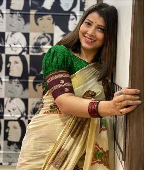 Khun Saree Blouse Pattern, Khan Blouse Marathi Pattern, Khan Saree Marathi, Khan Blouse Design, Irkal Saree Blouse Pattern, Khun Blouse Designs, Ilkal Saree Blouse Designs, Tejaswini Pandit, Ilkal Saree