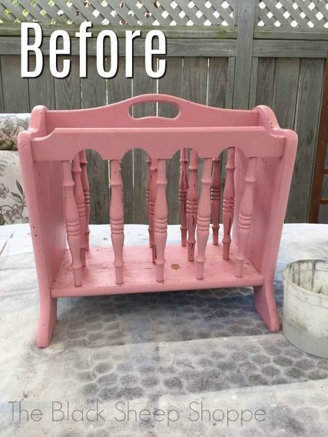 Shabby Chic Magazine Rack: Paying it Forward Refinished Magazine Rack, Upcycle Magazine Rack Wood, Old Magazine Rack Repurposed, Repurposed Magazine Rack Ideas, Upcycled Magazine Rack, Repurpose Magazine Holder, Wooden Magazine Rack Repurposed, Magazine Holders Repurpose, Upcycle Magazine Rack