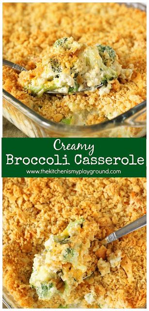 Creamy Broccoli Casserole ~ A family-favorite! With its cheesy broccoli goodness and buttered cracker crumb topping, what's not to love? Perfect for Thanksgiving, Christmas, Easter, or everyday dinner. #casserole #broccolicasserole #broccoli #Thanksgiving #Thanksgivingdinner #Easter #Easterdinner #thekitchenismyplayground  www.thekitchenismyplayground.com Spring Dishes Dinners, Low Carb Easter Dinner, Broccoli Thanksgiving, Creamy Broccoli Casserole, Casserole With Ritz Crackers, Casserole Broccoli, Broccoli And Rice Casserole, Cheesy Broccoli Casserole, Broccoli And Rice