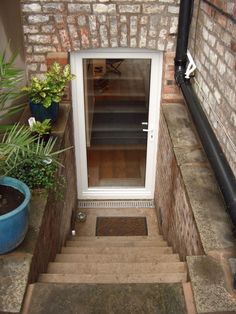 Basement Suite Ideas, Cellar Conversion, Bulkhead Doors, Outside Stairs, Basement Conversion, Basement Doors, Basement Entrance, Basement Remodel Diy, Egress Window