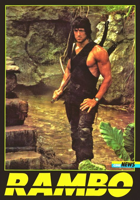 Poster - Sylvester Stallone . RAMBO (CINE NEWS) Rambo Poster, Rambo 2, Sylvester Stallone Rambo, Sly Stallone, John Rambo, Action Man, 90s Movies, Sylvester Stallone, Cutie Patootie