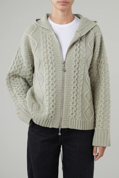 Tops – Still Here New York Cable Knit Zip Up Outfit, Knit Zip Up Sweater, Classy Clothes, Zip Up Sweater, Zip Sweater, Knit Patterns, Colorful Fashion, Chunky Knit, Cable Knit