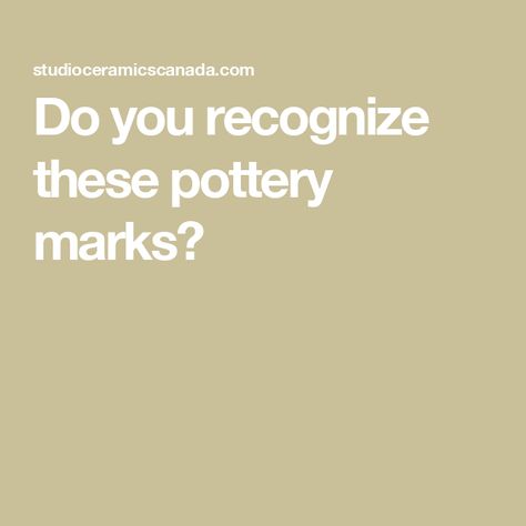 Do you recognize these pottery marks? David Lambert, Technical Schools, Emily Carr, Pottery Supplies, Pottery Marks, House Supplies, Prince Edward Island, Ceramic Artists, State Art