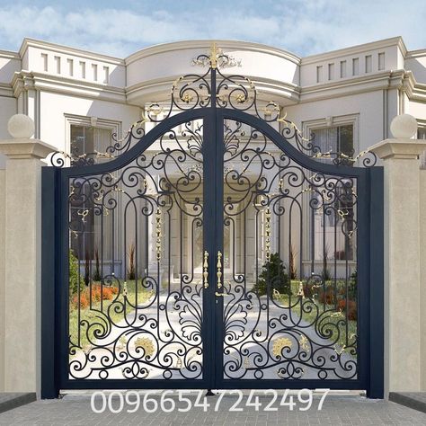 Front Gates Design, Front Gates Entrance, Main Gate Design Entrance Iron Doors, Gates Design Modern, Iron Doors Modern, Modern Front Gate Design, Gates Driveway, Main Gates, Add Curb Appeal