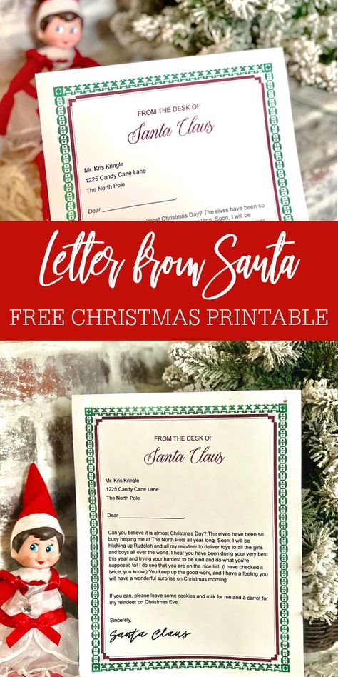 FREE Printable Letter from Santa! Free Printable Letters From Santa Claus, Christmas Letter Printables, Free Letters From Santa Printable, From The Desk Of Santa Free Printable, Santa Warning Letter Free Printable, Letter From Santa To Kids Free Printable, Letters From Santa To Kids, Santa Letter Template Free Printable, Printable Letter From Santa