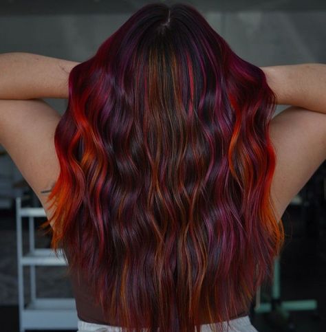 #Bright_Rainbow_Hair #Bright_Rainbow_Colors #Bright_Rainbow_Hex_Codes #Bright_Rainbow_Color_Palette #Bright_Colored_Hair #Bright-rainbow-colored-hair-by-snegga_Ao3 #Bright-rainbow-colored-hair-by-snegga_Amazon #Bright-rainbow-colored-hair-by-snegga_Art #Bright-rainbow-colored-hair-by-snegga_Anime #Bright-rainbow-colored-hair-by-snegga_A03 #Bright-rainbow-colored-hair-by-snegga_Acid #Bright-rainbow- Red Hair With Vivid Highlights, Sunset Peekaboo Hair, Orange And Red Highlights, Sunset Hair Color, Dark Copper Hair Color, Copper Hair Dark, Red Orange Hair, Sunset Hair, Peekaboo Hair