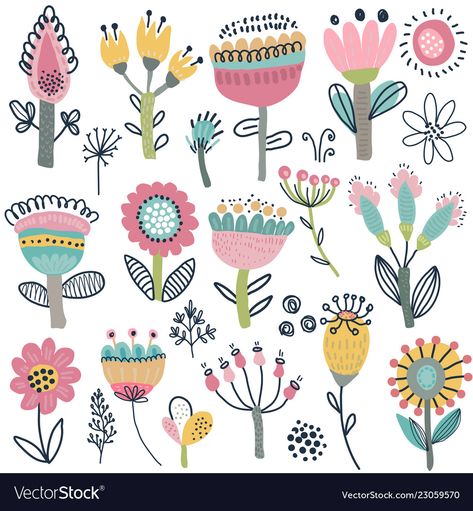 Scandinavian Doodles, Scandinavian Flowers, Ipad Painting, Fancy Flowers, Graphic Art Prints, Folk Art Flowers, صفحات التلوين, Doodle Style, Scandinavian Folk Art