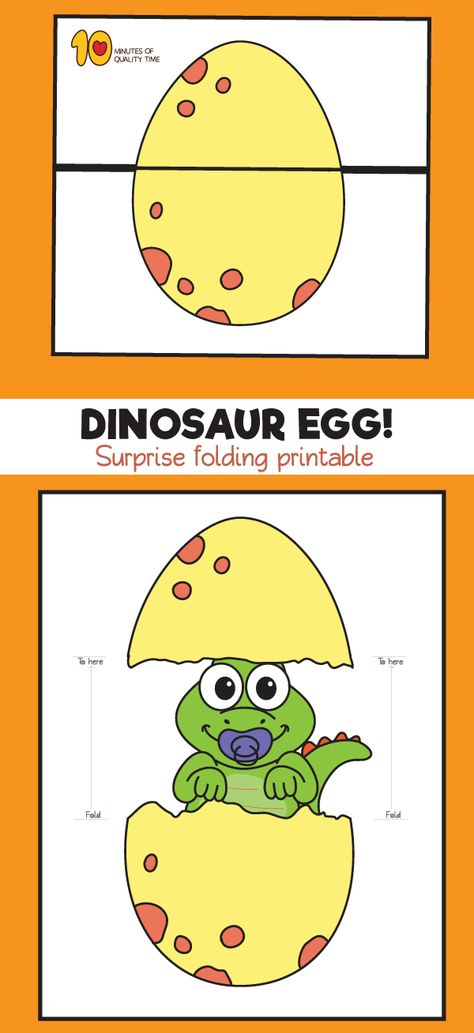 Surprise Hatching Dinosaur Egg Printable – Fold & Open Surprise Folding Paper Drawing, Dinosaur Egg Printable, Pterodactyl Craft, Folding Drawing, Egg Art Projects, Paper Crown Printable, Hatching Dinosaur Egg, Egg Printable, Dinosaur Craft