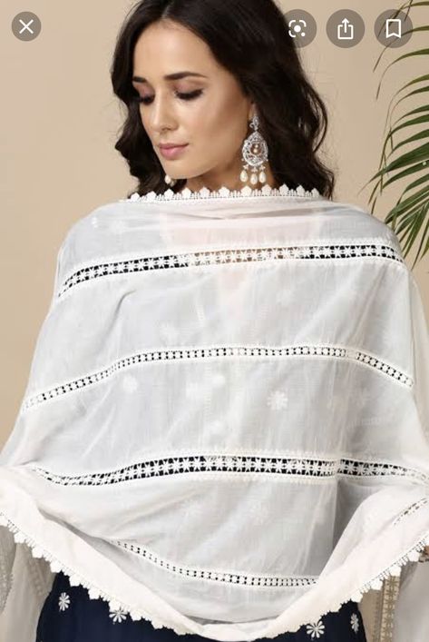 White Dupatta Designs With Lace, Dupata Designing Ideas 2023, Dupta Design Ideas With Lace, Dupatta Designs Ideas With Lace, Duppata Designer Lace, Duppattas Designs Ideas With Lace, Dupta Design, Dupatta Designs Ideas, Duppattas Designs Ideas