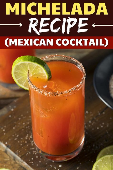 Mexican Beer Drinks, Mexican Cocktail, Michelada Recipe, Mexican Cocktails, Kid Friendly Drinks, Spicy Drinks, Beer Cocktail, Mexican Beer, Mexican Drinks