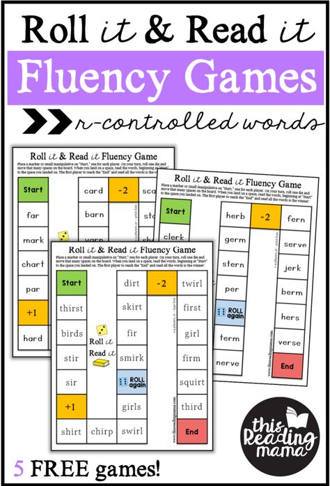 Bossy R Fluency Games - This Reading Mama Fluency Games 3rd Grade Reading, Bossy R Activities Free, Bossy R Activities First Grade, Reading Specialist Classroom, R Controlled Vowels Activities Free, Bossy R Activities, R Controlled Vowels Worksheets, R Controlled Vowels Activities, Phonics Games For Kids