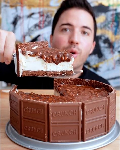 Crunch Chocolate Bar, Cream Ganache, Crunch Cheesecake, Crunch Chocolate, Chocolate Crunch, Chocolate Cheese, Soften Cream Cheese, Cheesecake Bars, Chocolate Cheesecake