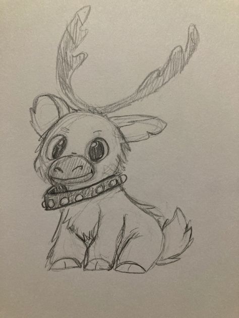 Cute Little Drawings Christmas, Rudolph Drawing Easy, Christmas Art Sketches, Christmas Drawing Sketch, Fairytale Drawings Easy, Winter Sketches Simple, Winter Drawings Christmas, Christmas Drawings Art Sketch, Christmas Sketches Easy