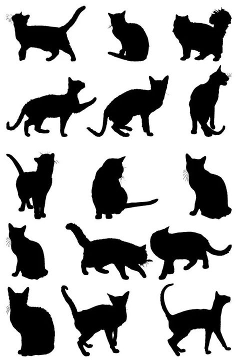 Corflute Ideas, Cats Clipart, Cats Sitting, Cat Shadow, Silhouette Tattoos, Cat Stands, Cat Quilt, Animal Silhouette, Free Cats