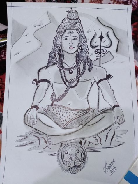 Shivji Drawing, Mahadev Art, Drawings Sketches Pencil, Cool Sketch Ideas, Sketches Art, Sketches Pencil, Mandala Art Therapy, Cool Pencil Drawings, Art Drawings Sketches Pencil