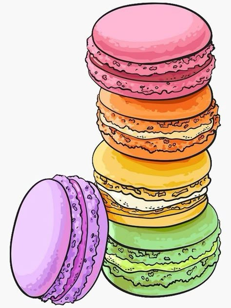 Desserts Drawing, Markers Drawing Ideas, Food Cartoon, Cute Food Art, Scrapbook Stickers Printable, Marker Drawing, Alcohol Markers, Food Drawing, Art Drawings For Kids