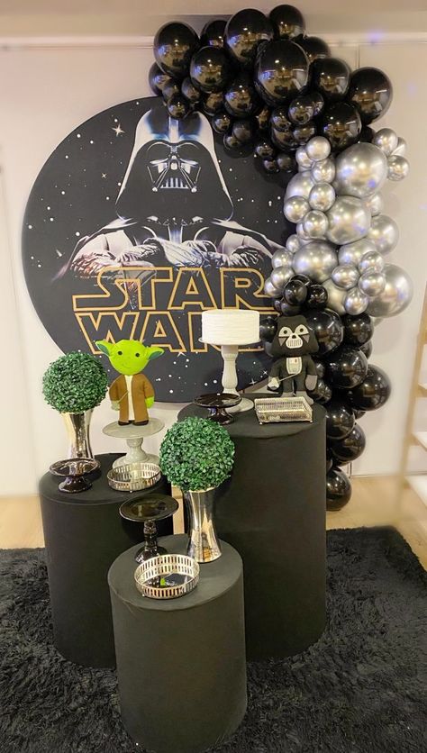 Starwars Birthday Theme, Starwars Birthday Ideas, Starwars Party Ideas, Star Wars Decorations Party, Star Wars Pinata, Star Wars Theme Birthday, Star Wars Party Decorations, Elena Birthday Party, Decoracion Star Wars