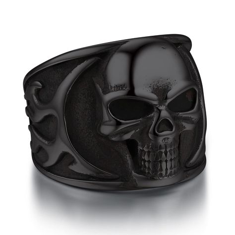 PRICES MAY VARY. 💀 Quality Material 💀: Make with 100% 316L stainless steel, high durability and stability, last color-retention, no Green Finger, smooth inner band, comfortable to wear. 💀 Inspiration 💀: Design concept from Ghost Rider and the biker image, a smiling skull with burning flames, shows the evil charming and energy. We go for speed and the passion that speed brings. 💀 Dimension 💀: Ring height: 18.5mm, width: 13.3mm, thickness: 2mm, net weight: 14.4g. We offer ring sizes from US Skull Rings For Men, Skeleton Band, Band Rings For Men, Smiling Skull, Black Skull Ring, Biker Rings Mens, Mens Skull Rings, Skull Rings, Unisex Earrings